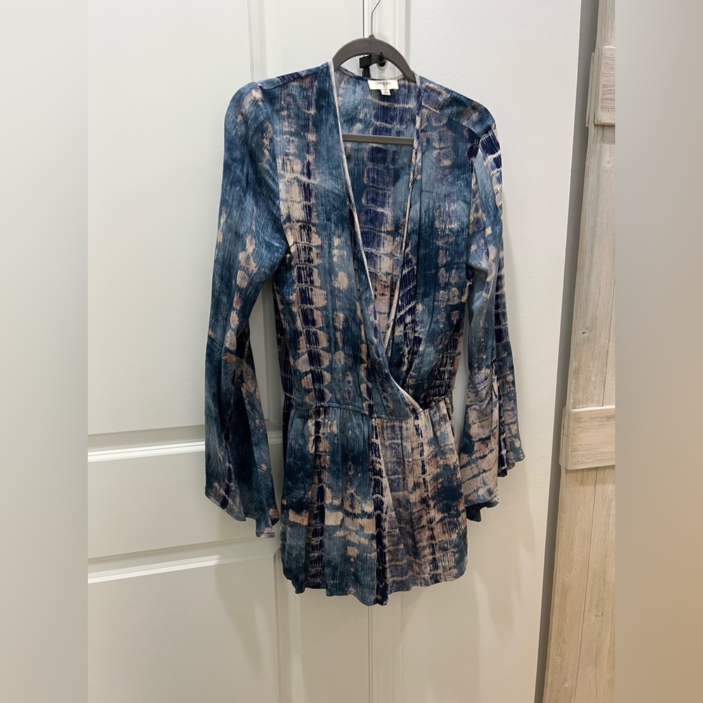 Tye dye romper with bell sleeves. Super cute. Like new.